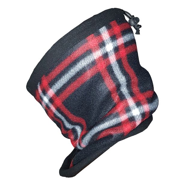 Tartan Neck Warmer - Neck Gaiter - Gaiter- Red Black