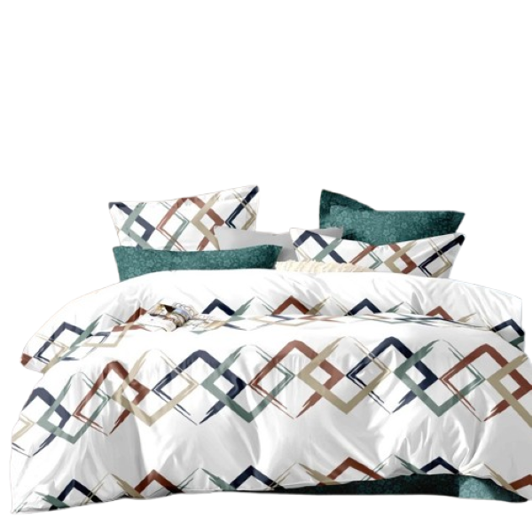 Linen Boutique - Duvet Cover Set Reversible-WhiteSquare