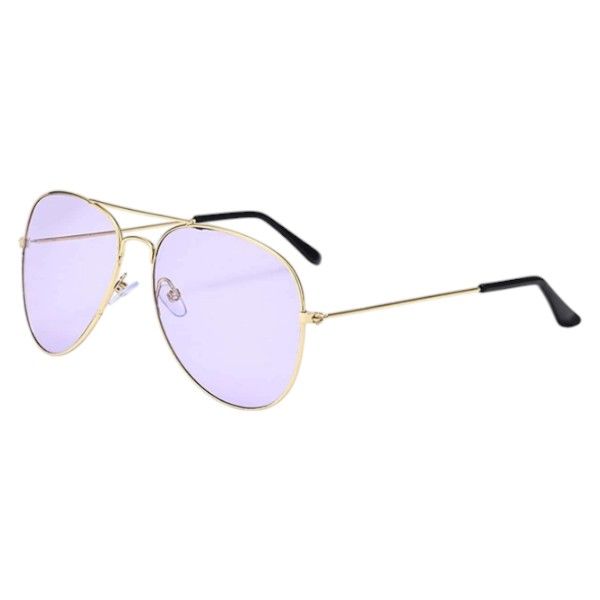 Aviator-Shaped Sunglasses - Purple Gold