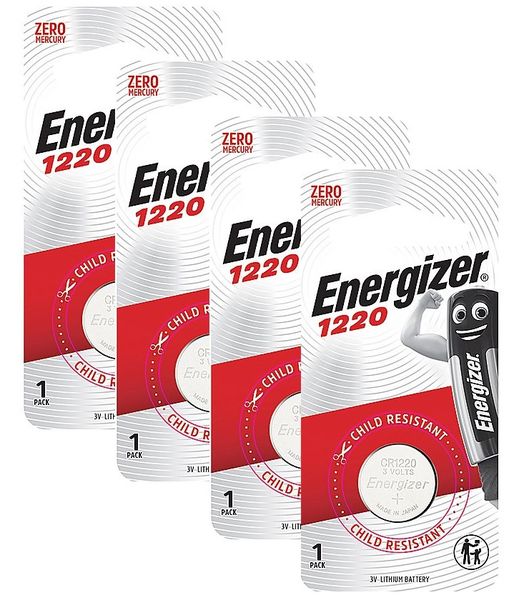 Energizer CR1220 3v Lithium Coin Battery Card 1 - 4x Bundle