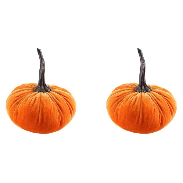 Large Velvet Pumpkins for Decorating Halloween Home Decor(Orange)