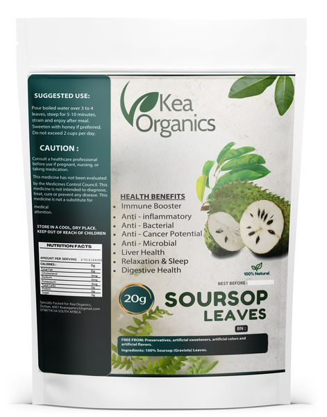 Kea Organics - Soursop Leaves - 20g Soursop Leaves Air Dried Extra Strength