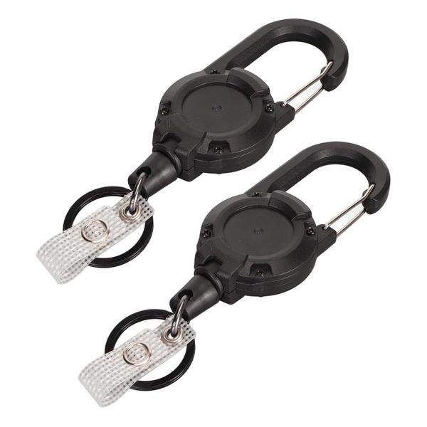 Retractable Keychain for Keys, ID Badges, 2-Pack