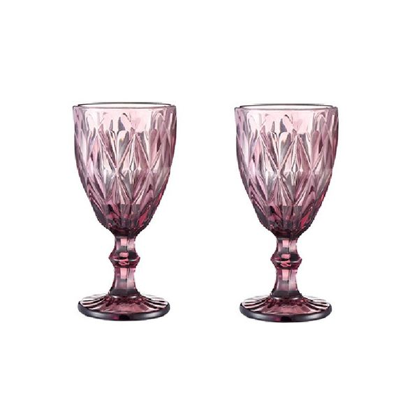 6 Pieces Stylish Pink Crystale Wine Glasses For Decor