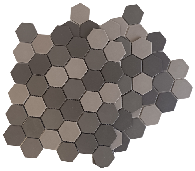 Earthstone Mosaic - Mixed Dark Hexagon - 51mm (325x282mm) - 3-Pack