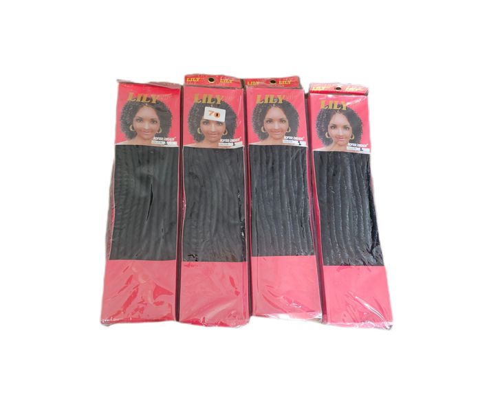 Black Soft Dread Hairpiece - Pack of 4