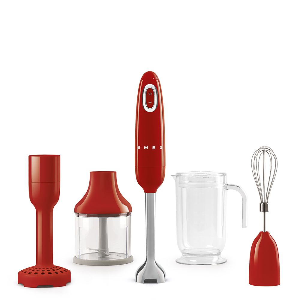 Smeg Red Retro Hand Blender 700w 4 Speed Dial control Turbo function