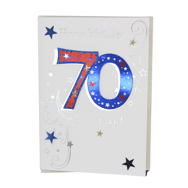 Happy 70th Birthday card - Male