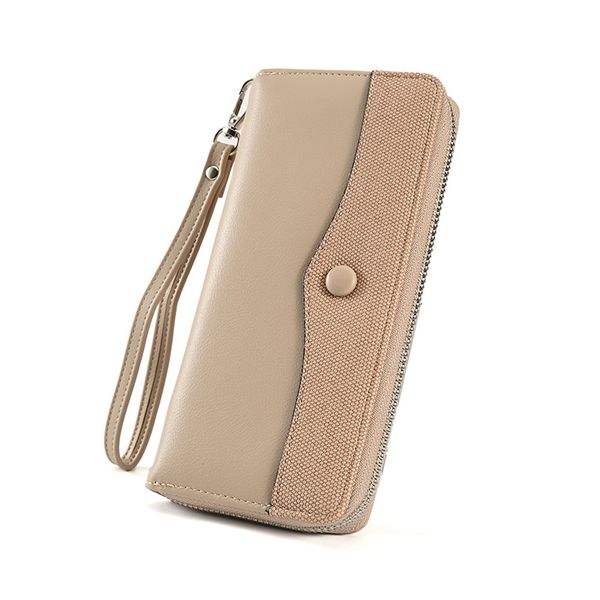 OLOEY Women's Zippered Wallet PU leather wallet, card case, ID card pack