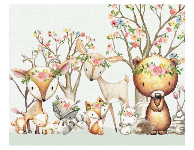 Little Leila - Woodland Animal Print - A3 Cardstock