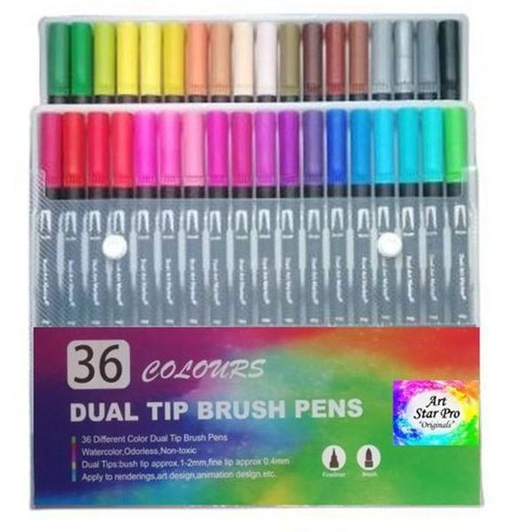 60/72/100 Colors Drawing Brush Pens Watercolor Drawing Pen Fineliner  Coloring Maker Pen for Journal Dual Tip Art Supplies