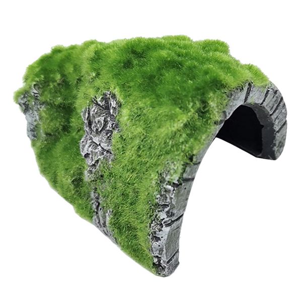 Pet Multi Use Reptile Rocky Moss Cave Hideout for Habitat Decor (15cm)