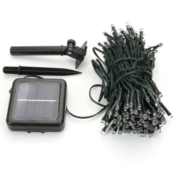 Solar Powered LED Fairy Lights Warm White 100 Bulb