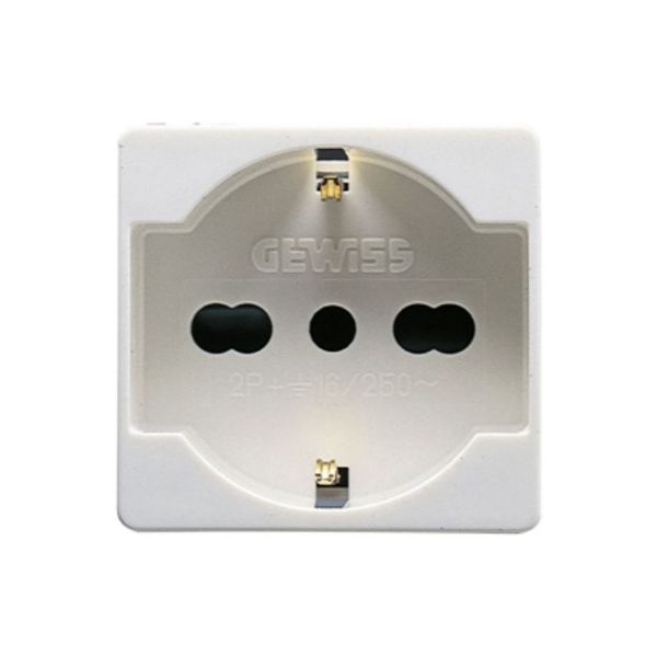 Gewiss - 16A 2P+E Dual Italian/German UNEL Socket Outlet