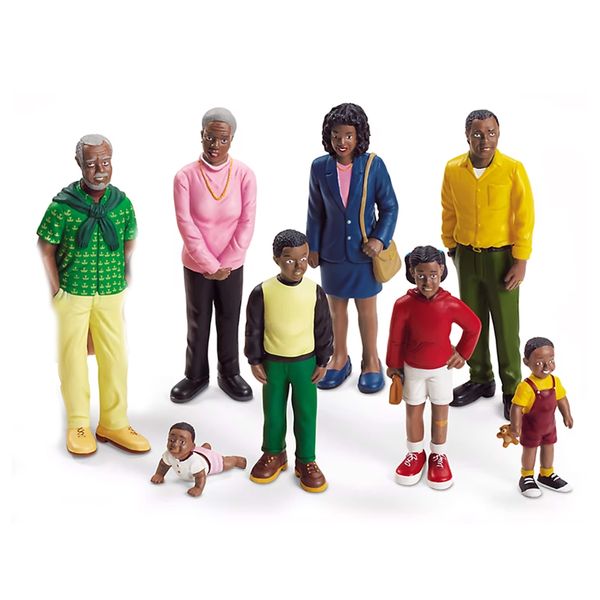 Block Play People Black Family-Set 8