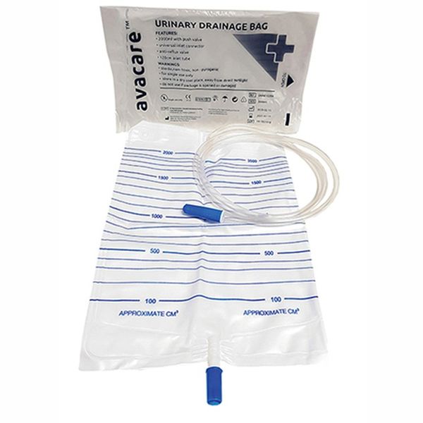 Avacare Urine Bag with Pressure Valve - 2 Litres - Single Pack