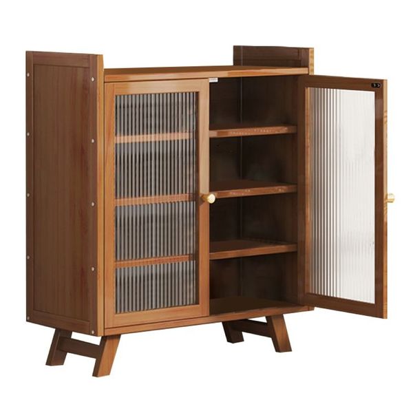 Decor Wooden 5 Layer Shoe Storage Cabinet With Plastic Door - 80cm
