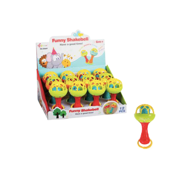 Funny Shakebell - Assorted Baby Rattles Pack Of 12