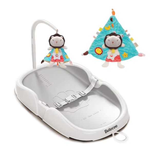 Baby Diaper Changing Pad with Safety Belt &amp; Snuggle Blanket with Teether