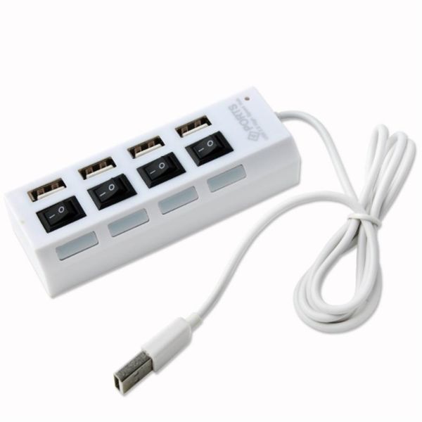 High Speed Adapter On-Off USB 4 HUB PORTS WITH SWITCHS