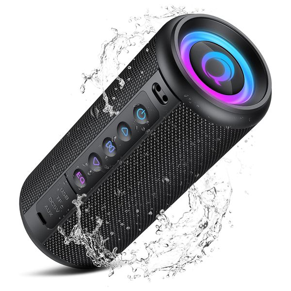 Portable Bluetooth Speaker,5.4 Wireless Speaker with Lights &amp; IPX6 Rating