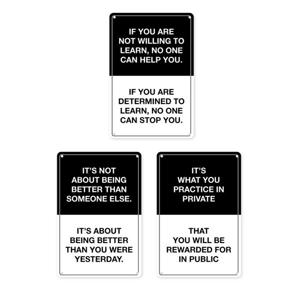 A4 Metal/Tin Posters -Impactful Motivational Quotes Set of 3