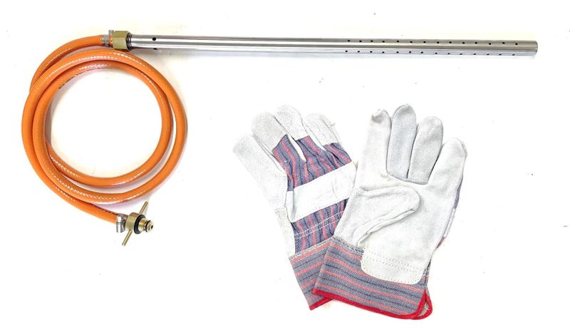 Stainless Steel Fire Starter - Cadac Fitting + Short Gloves Combo