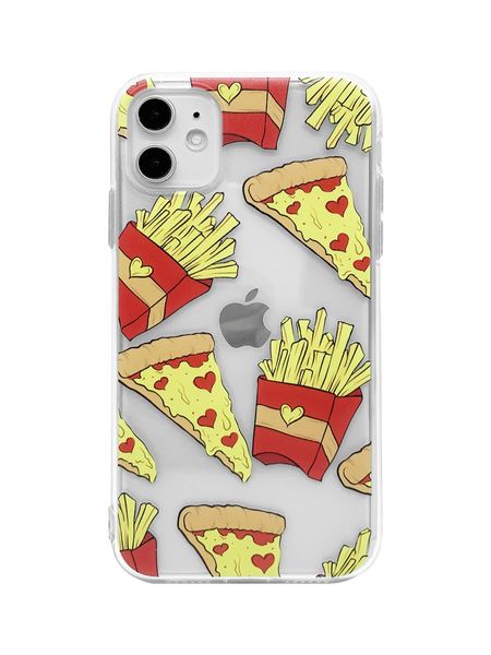 iCACY - Protective case for iPhone 11 &amp; 6/6s - Pizza &amp; Chips