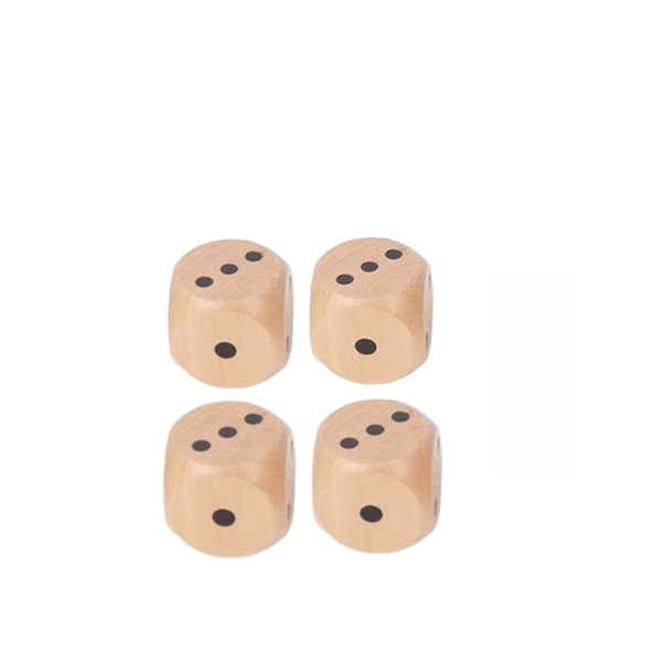 4 Piece -3cm Natural Wooden Stacking Dice Set Educational Toy For Kids