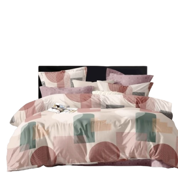 Linen Boutique - Duvet Cover Set Reversible-WhiteLukasGeometric