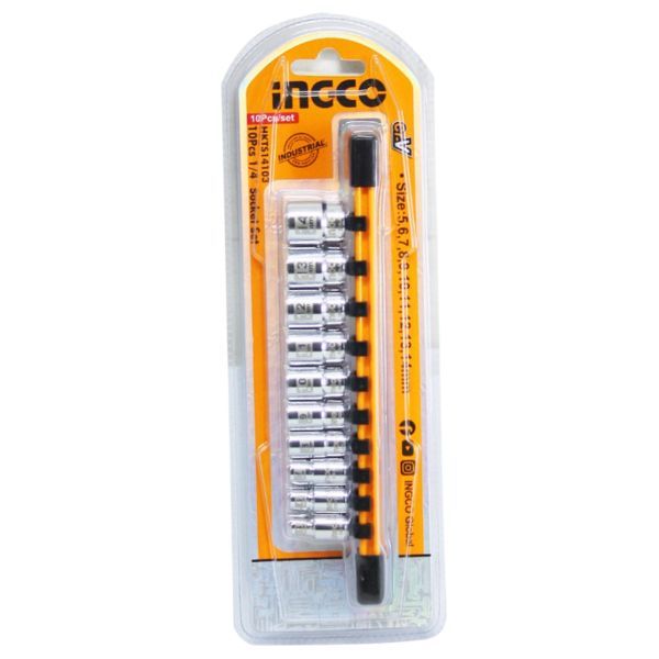 Ingco - 1/4" Socket Set - 10 Pieces