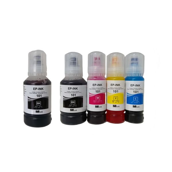 Epson 101 Ink Bottles Multipack 1K+1C+1Y+1M + 1x 101 Black Ink - Compatible