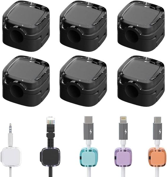 Magnetic Clips, Cord Holder, Phone USB Charging Cords Wire Holder - 6 Pack