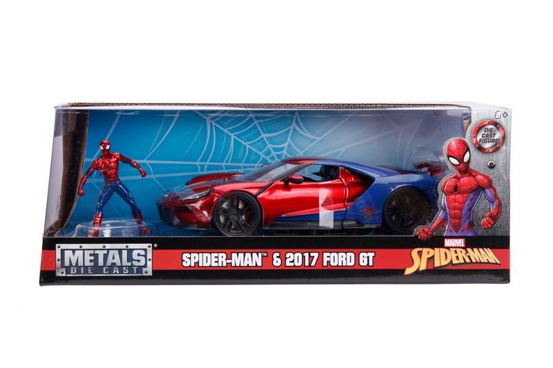 Jada Marvel Spiderman 2017 Ford GT 1:24 with Spiderman Figure