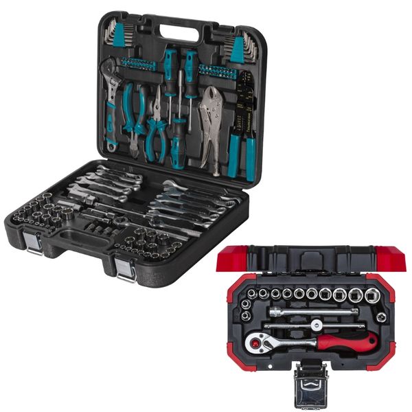 Bort - Mechanics Set - 121 Piece with Gedore Socket Set - 16 Pieces