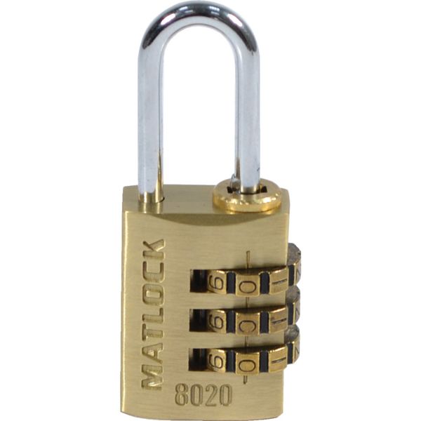 Matlock 20Mm Brass Combination Padlock 3 Dials