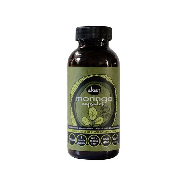Akan Moringa 180 x (450mg) Vegan Capsules