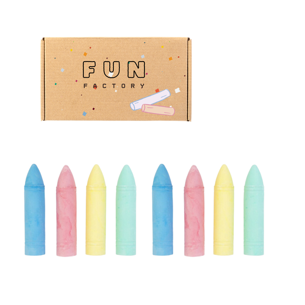Kids Jumbo Sidewalk Chalk Set - 8 Piece Chalk with 2 Holders