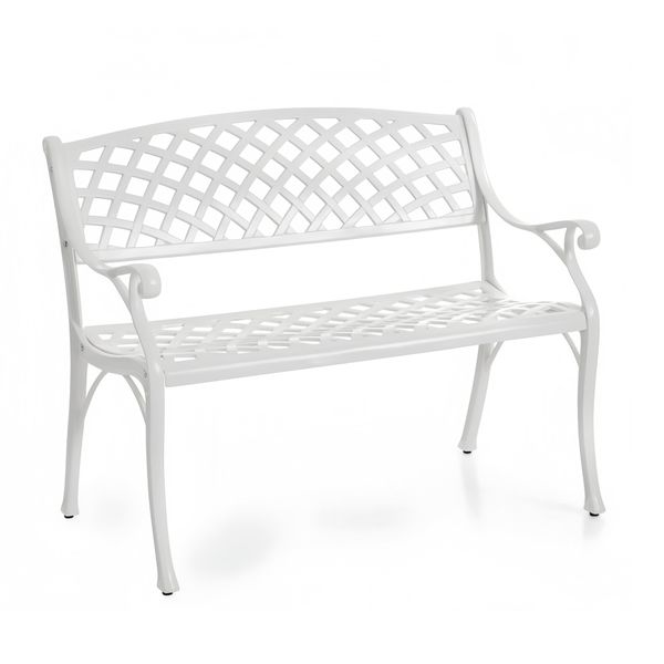 Lifespace Cast Aluminium Patio Garden Bench with Armrests