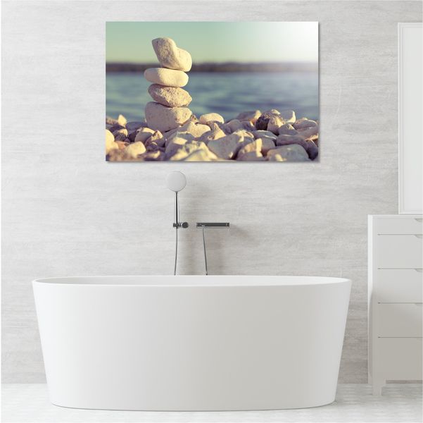 Stacked Beach Pebbles - 150 x 100cm (Landscape)