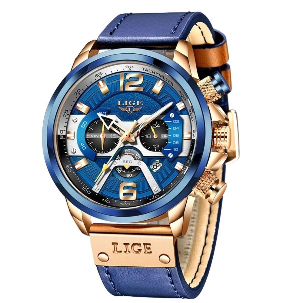 LIGE Casual Military Leather Wrist Watch For Men Shop Today. Get it