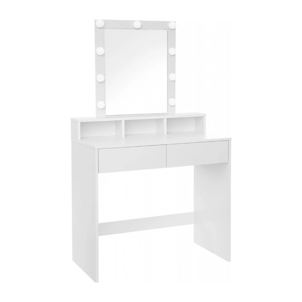 Bragg Derby Vanity Make-Up Dressing Table with Mirror, White