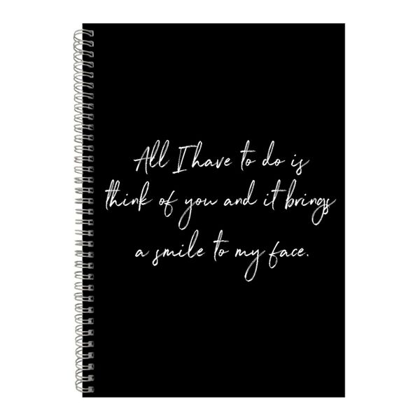 Smile A4 Notebook Spiral Lined Motivational Saying Graphic Notepad Gift 186