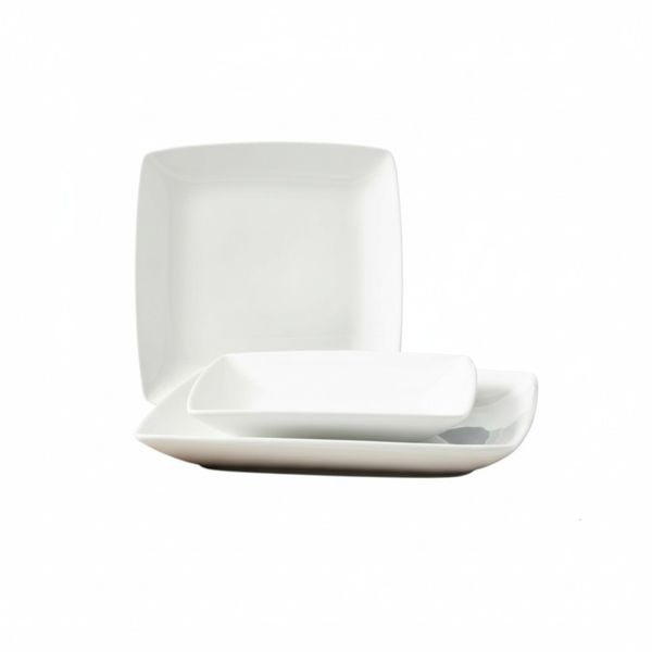 White Ceramic Dinner Set - 12 Piece