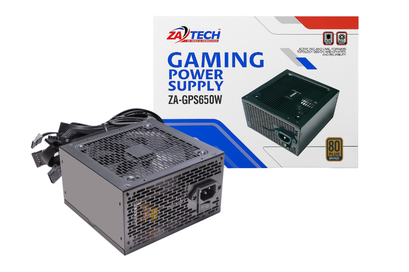 ZATECH 650W Gaming Power Supply - 80 Plus Bronze, High Efficiency PSU