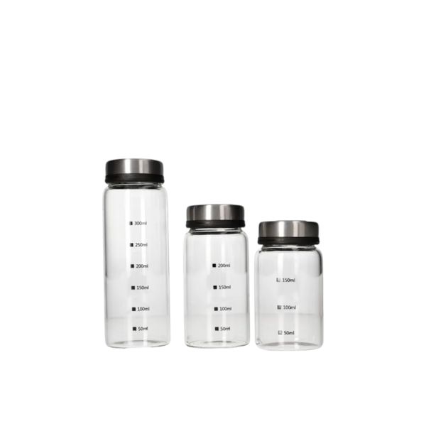 Glass Storage Spice Jars 3pcs