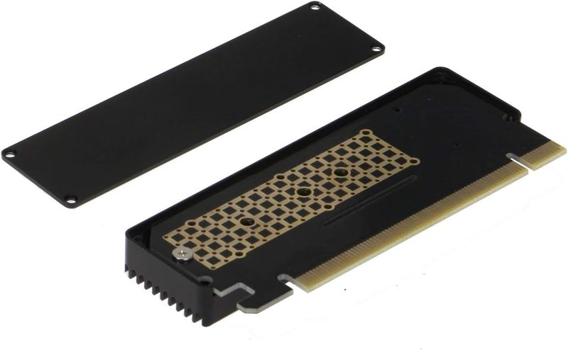 PCI-e 16x to M2 NVMe SSD Adapter with Heatsink Cover
