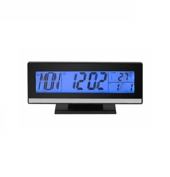Digital Temperature Humidity Meter Clock - Black