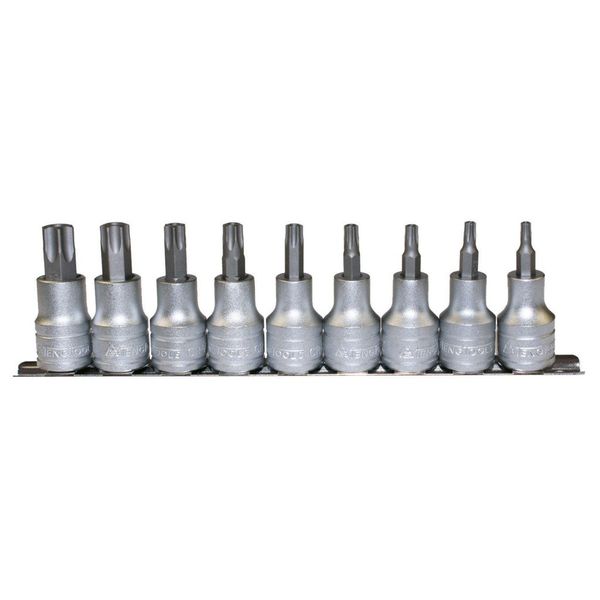 TengTools - 1/2" Drive Tamper Torx Bit Socket Set, 9 pieces - M1213TPX