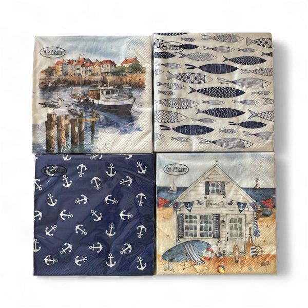 Coastal charm collection serviettes - 4 packets - 20 piece each
